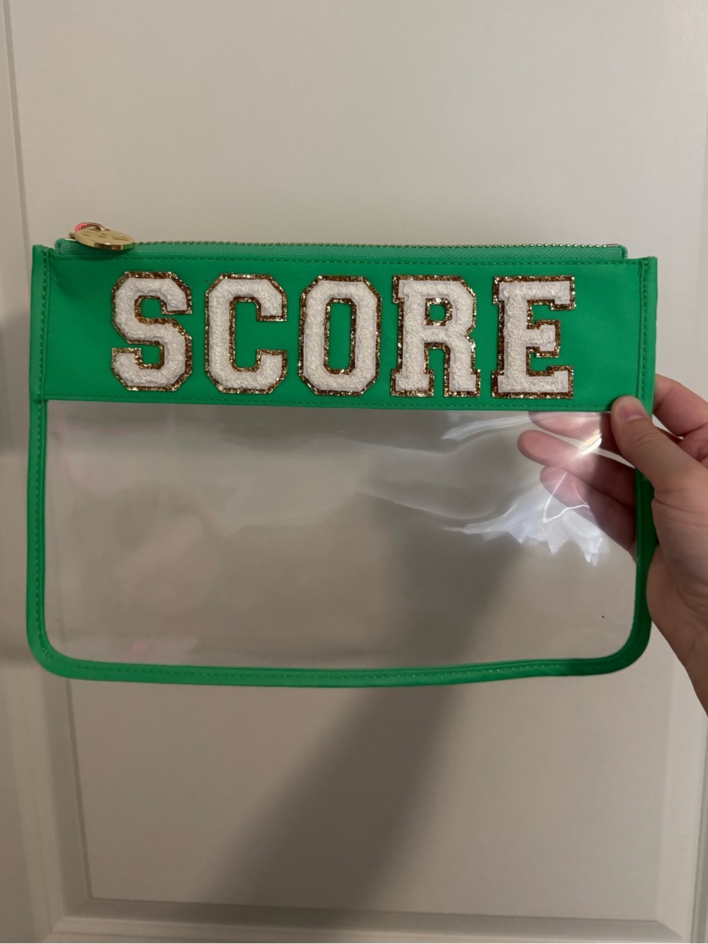 Green 'SCORE' Clear Pouch - Stoney Clover Lane